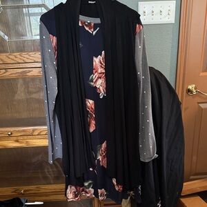 Floral Black and Gray Women's Dress